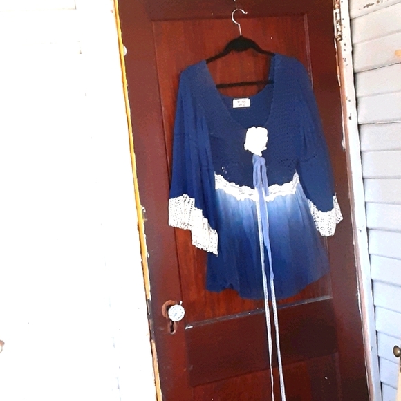 Broken Ghost Tops - Broken Ghost boho mix media top sz xs